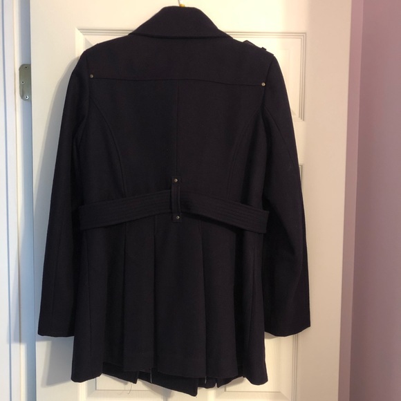 NWT Worthington Elegant Dark Grape Wool Peacoat, L - Picture 2 of 5